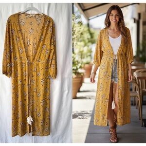 Ember Floral Mesh Kimono Duster - Festival Boho Hippie cottagecore - one size